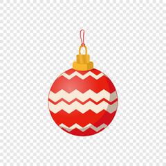 Red Christmas ball with pattern