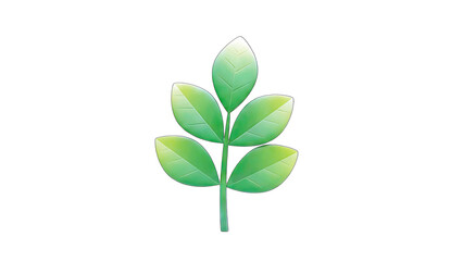 Fototapeta premium Green Leafy Branch on White Background