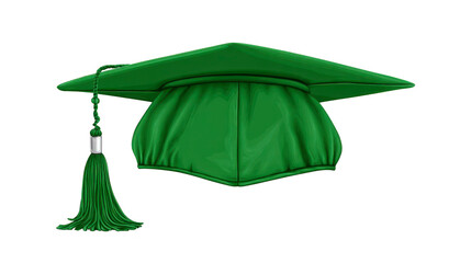 Graduation cap green academic hat tassel education achievement success celebration student ceremony school
