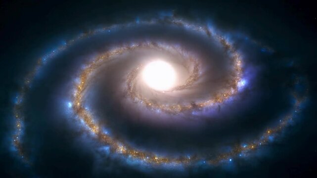 Majestic Spiral Galaxy with Luminous Center and Swirling Arms | Celestial Beauty and Galactic Structure | Astronomy and Cosmology Visualization for Education
