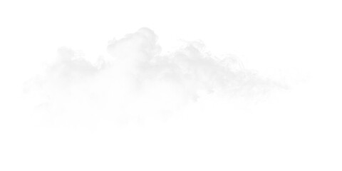 Fluffy white clouds floating on a transparent background creating a simple art piece