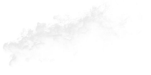 Obraz premium White smoke rises in a flowing pattern on a transparent background during a creative project