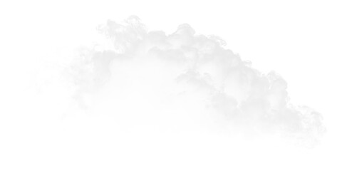Soft white clouds on a transparent background with a light and airy appearance suitable for various design uses
