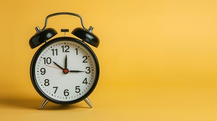 Alarm clock showing 2025 turning into 2026 which symbolizing New Year countdown of time transition, future planning, celebration and year-end change on yellow background and minimal concept.