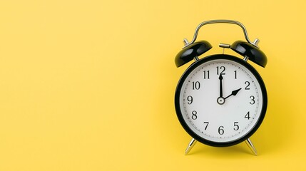 Alarm clock showing 2025 turning into 2026 which symbolizing New Year countdown of time transition, future planning, celebration and year-end change on yellow background and minimal concept.
