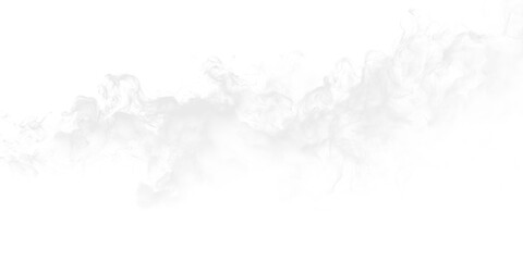 Smoke or fog on a transparent background creating a soft effect for various design uses
