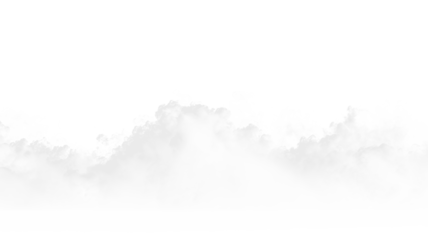 Cloud formation on a transparent background with soft edges and varying depths seen in a digital scene © Liubov