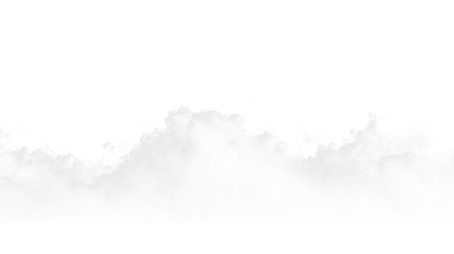 Cloud formation on a transparent background with soft edges and varying depths seen in a digital scene