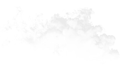 Obraz premium White cloud on transparent background showing soft shapes and forms that create a feeling of airiness in the visual space during daylight hours