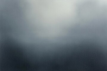 foggy seascape with faint horizon and soft light over calm water, quiet and melancholic mood