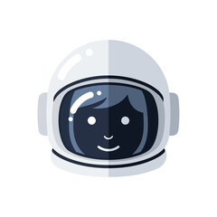 Fototapeta premium Astronaut helmet with a smiling face inside.