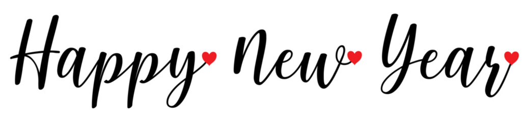 Simple Elegant Happy New Year Calligraphic Design