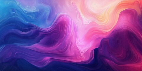 swirling marbled waves of vibrant purple, pink and blue with soft glowing orange highlights, dreamy flowing abstract texture conveying calm motion and gentle energy