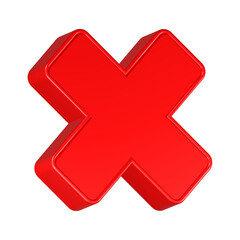 Fototapeta premium cross sign 3d rendering icon red color