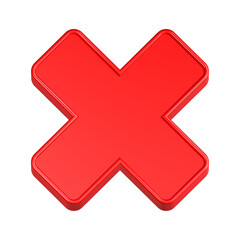 Obraz premium cross sign 3d rendering icon red color