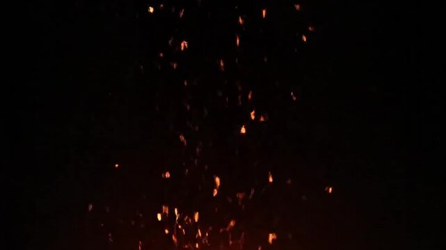 Ascending embers dance in the night