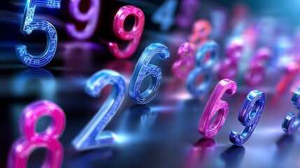 Corporate finance background abstract numbers glow clean design