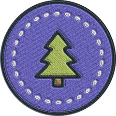 Colored Christmas Tree Patch Illustration
