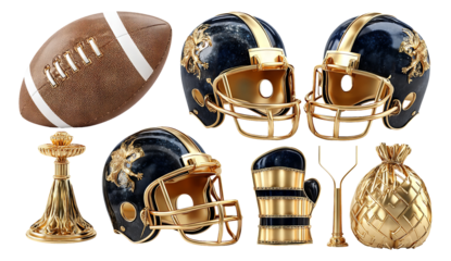 Modern 3D Football Equipment With Glossy Finish and Stylish Design Elements