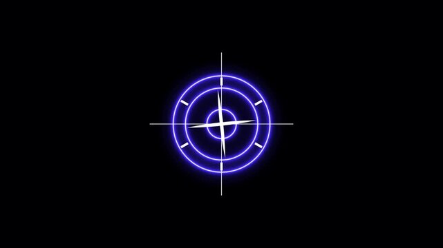 Compass icon animated. direction illustration video animation. gps road navigation silhouette map logo.travel icon. 4k animation on transparent background.