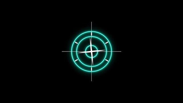 Compass icon animated. direction illustration video animation. gps road navigation silhouette map logo.travel icon. 4k animation on transparent background.