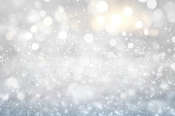 Obraz premium soft falling snow with sparkling bokeh lights and warm glow creating a serene dreamy winter atmosphere