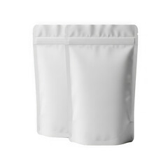 Empty white stand-up pouch isolated on transparent background
