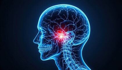 Human Cranium and Nervous System Illustration