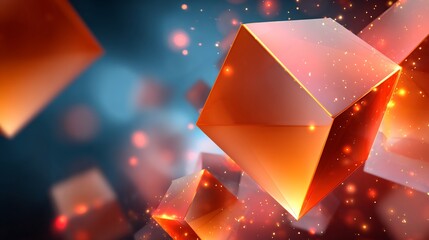 Corporate innovation background glowing geometric shapes