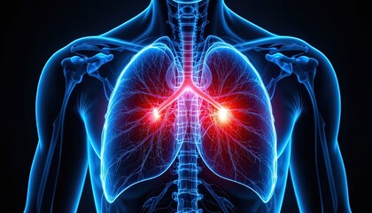 Human Thorax and Pulmonary Anatomy Illustration