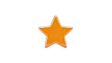 Orange Star Isolated on White Background