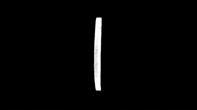 White Circle on Black Background Abstract Minimalist Design.