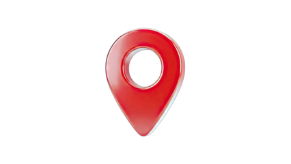 Red Location Pin Icon on White Background