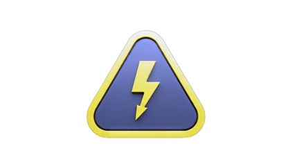 Warning Sign of Electricity Danger on White Background