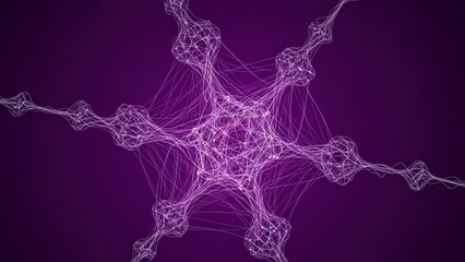 Abstract Purple Neural Network Structure with Interconnected Nodes.
