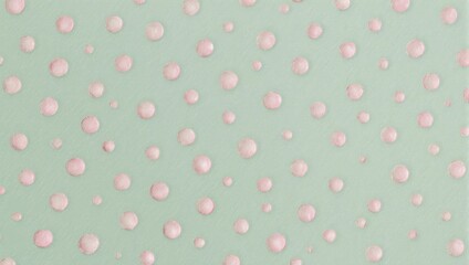 Naklejka premium Pastel Green Background with Pink Spheres for a Soft Aesthetic.