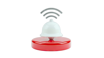 Wireless Bell Ringing: Notification Alert on White Background