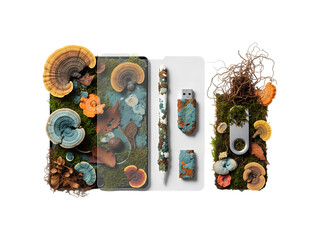 自然要素が調和した創造的なデジタル風景