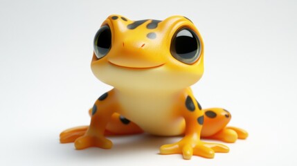 Cheerful Cartoon Frog Character with Yellow and Black Spots