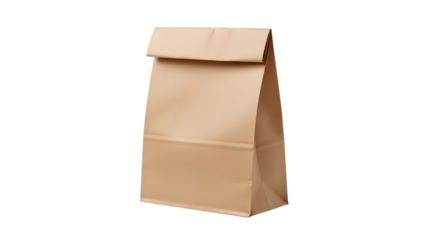 Brown paper bag isolated on transparent background
