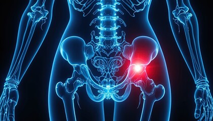 Human Pelvis and Hip Joint Illustration