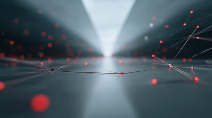 Abstract depiction of interconnected data points, with pathways radiating outwards. This image shows the advanced digital technology