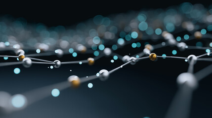 An abstract network of interconnected nodes glows with luminescent light, its intricate structure suggesting a modern digital or scientific landscape.