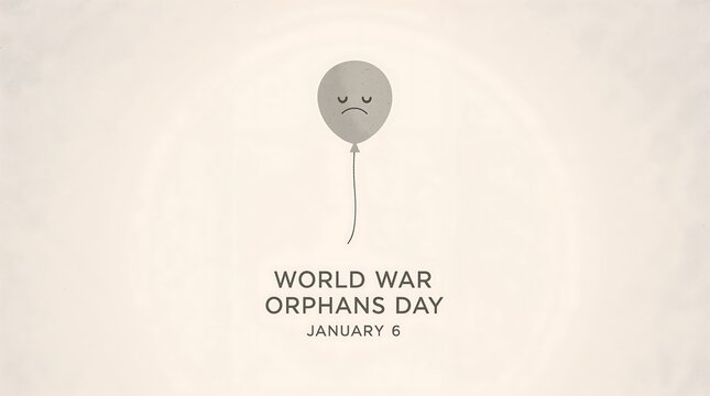 World war orphans day minimalist illustration expressing loss sadness and remembrance