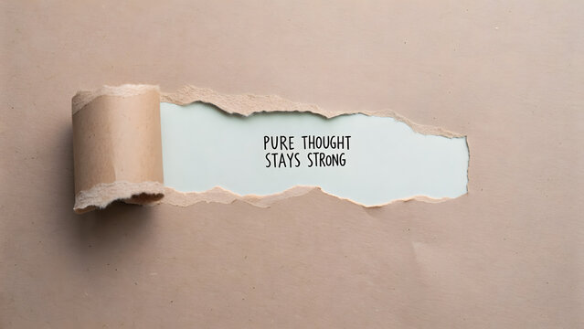 Torn paper revealing a truthful message on light blue