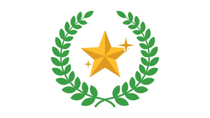 A symbolic representation of excellence featuring a golden star surrounded by a laurel wreath