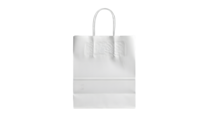 White shopping bag isolated on transparent background