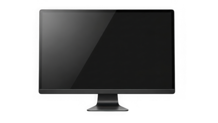 computer monitor with stand on white background