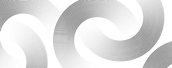 White geometric abstract background overlapping layers on bright space with line effect decoration. Circle style concept