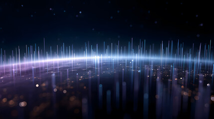 Global Network Connection: An abstract, high-angle view portrays the Earth enshrouded in a network of luminous, interconnecting lines.